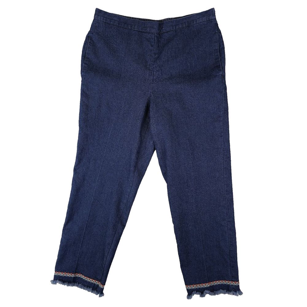 Alfred Dunner Jeans Mesa Verde Womens‎ 10P Blue Denim Pull On Elastic Waist Back